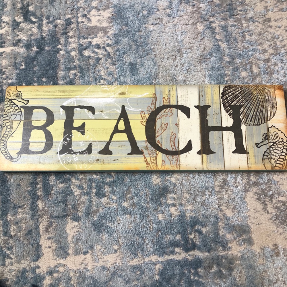 Wooden Beach Sign